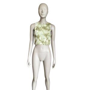 Aerie Green Tie Dyed Ribbed Crop Top